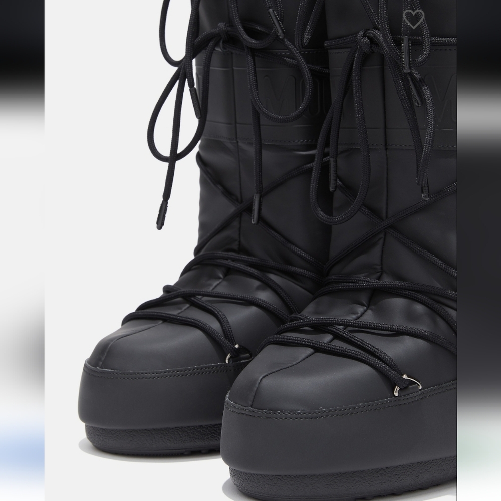 Moon Boot Icon Rubber Boots Moon Boots Black Snow Boot Moon Boot Tall Icon Boots - Picture 2 of 16
